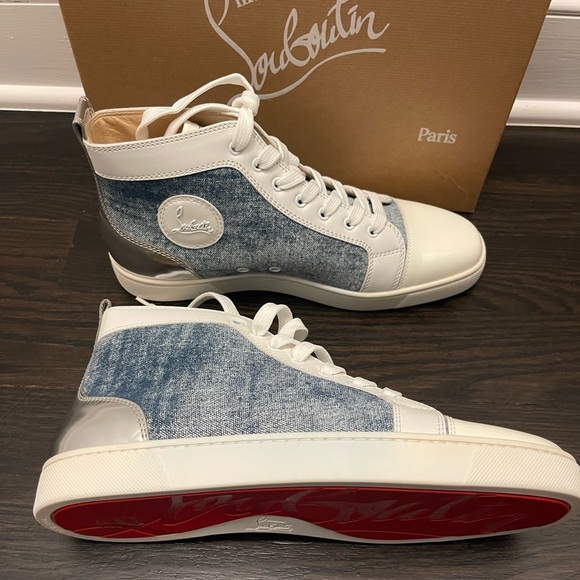Christian Louboutin ‘Louis Flat Patent/Jean/Specchio’ High Top - Picture 1 of 11